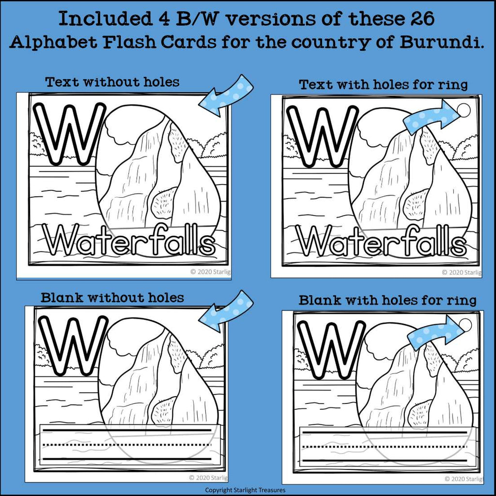 Alphabet Flash Cards for Early Readers - Country of Burundi