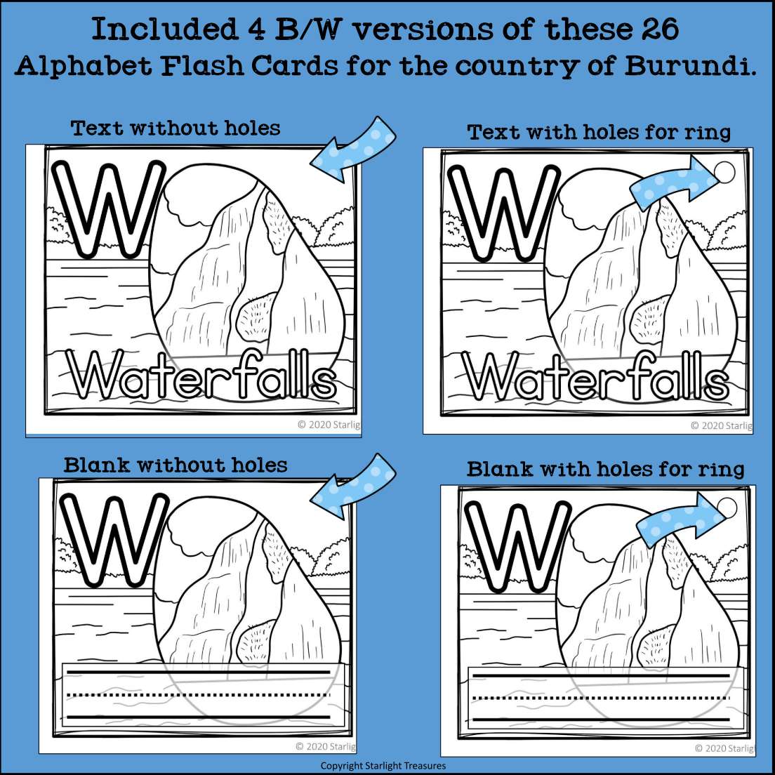 Alphabet Flash Cards for Early Readers - Country of Burundi