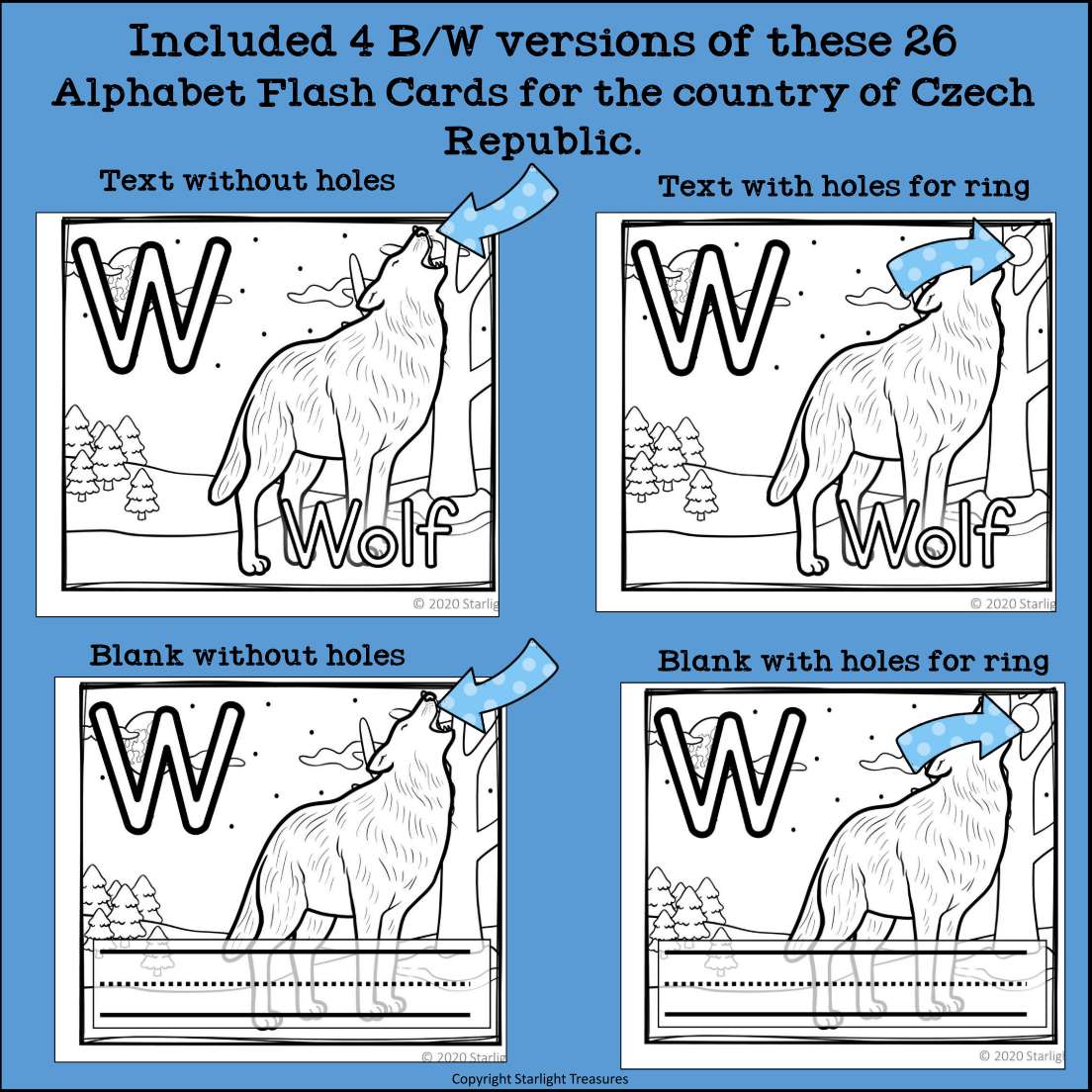 Alphabet Flash Cards for Early Readers - Country of Czech Republic