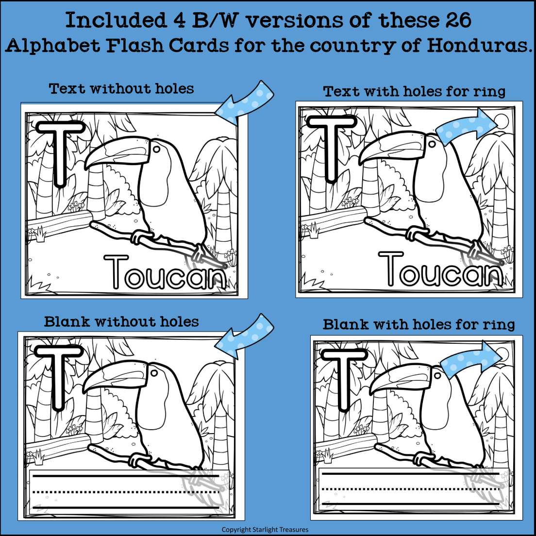 Alphabet Flash Cards for Early Readers - Country of Honduras