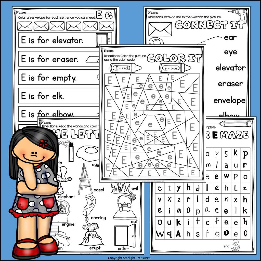Alphabet Letter of the Week Worksheets for Early Readers - Letter E
