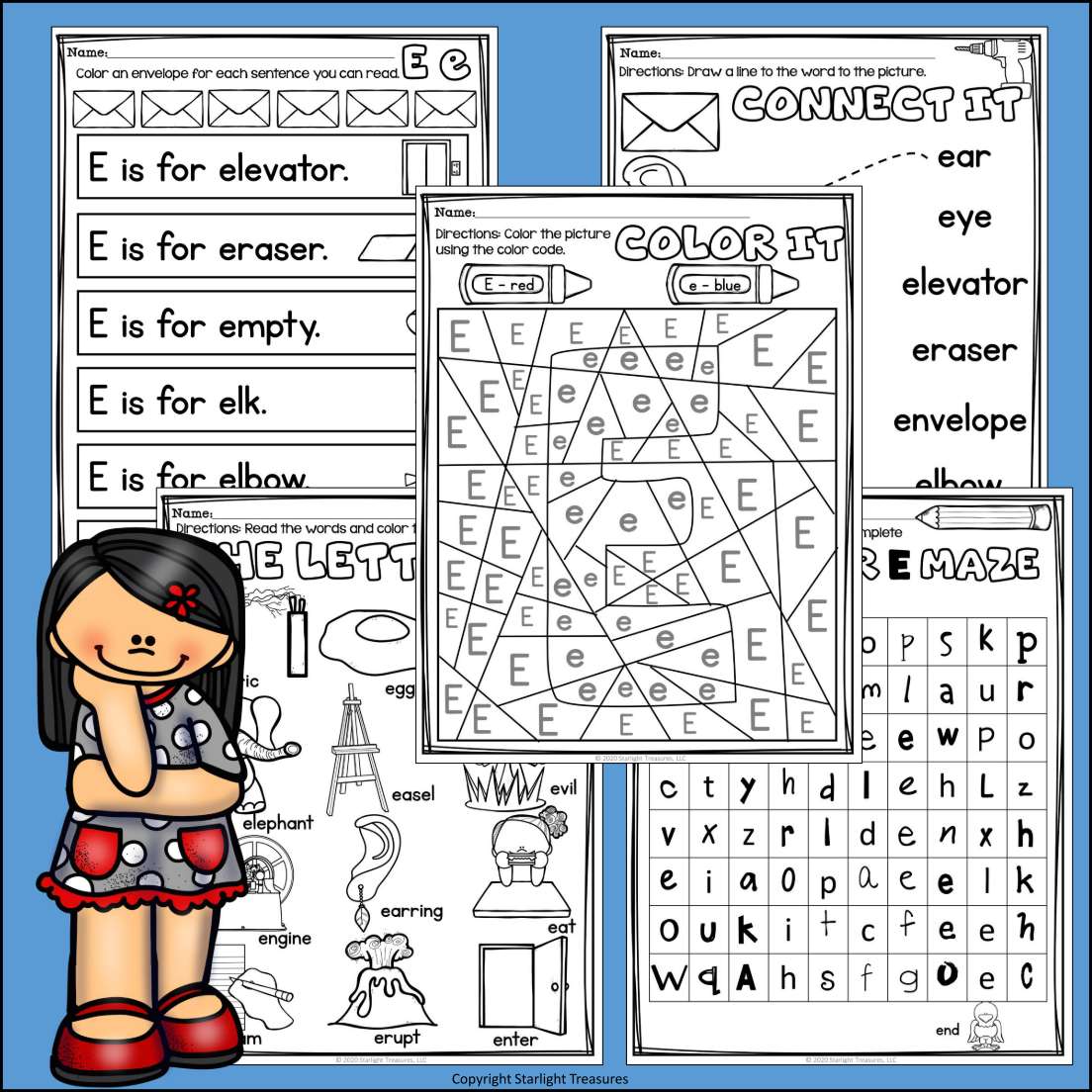 Alphabet Letter of the Week Worksheets for Early Readers - Letter E