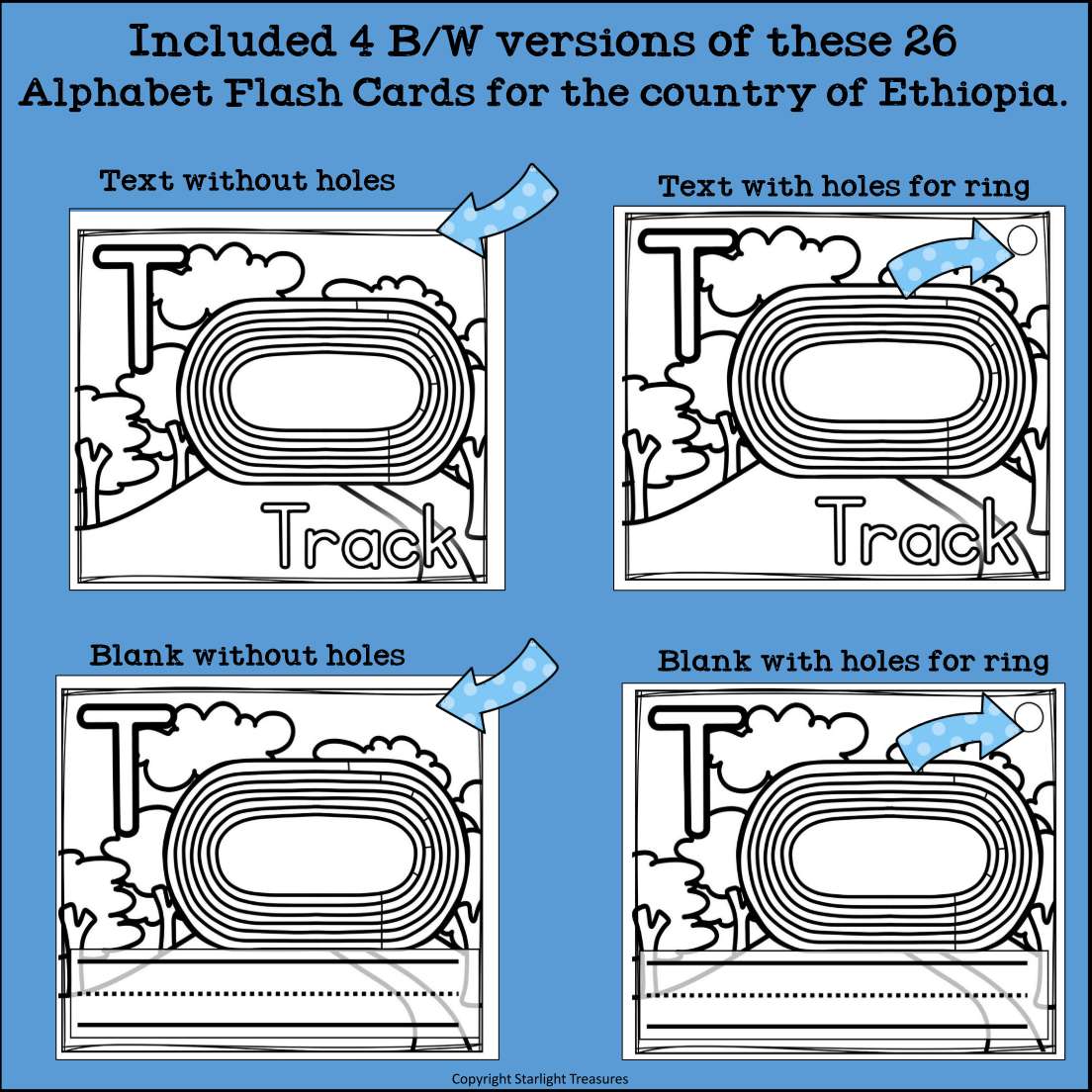 Alphabet Flash Cards for Early Readers - Country of Ethiopia