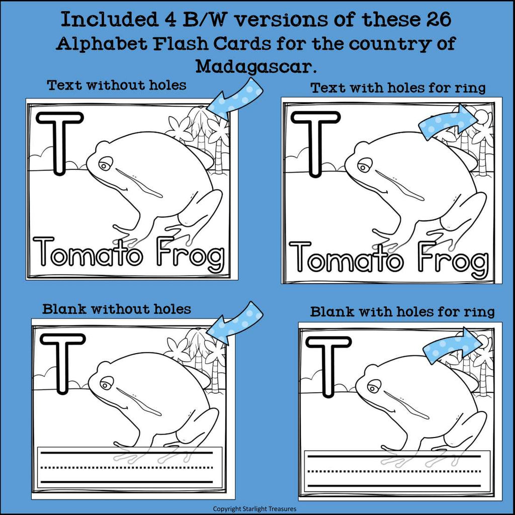 Alphabet Flash Cards for Early Readers - Country of Madagascar
