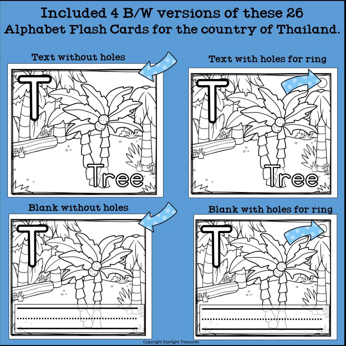 Alphabet Flash Cards for Early Readers - Country of Thailand