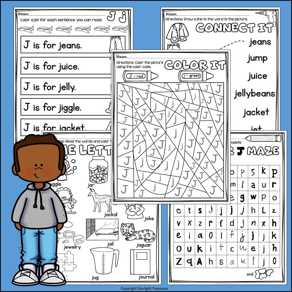 Alphabet Letter of the Week Worksheets for Early Readers - Letter J