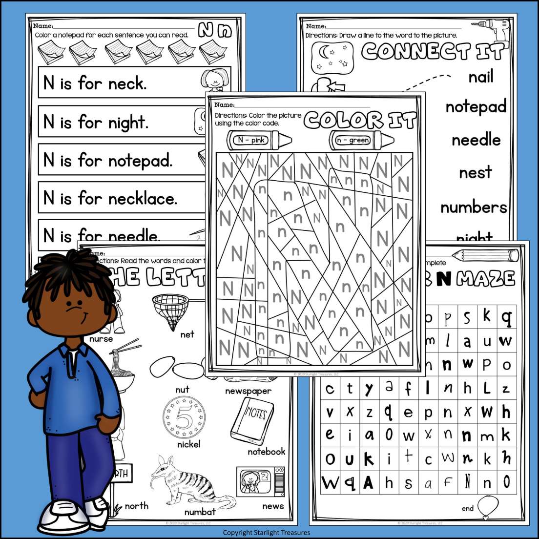 Alphabet Letter of the Week Worksheets for Early Readers - Letter N