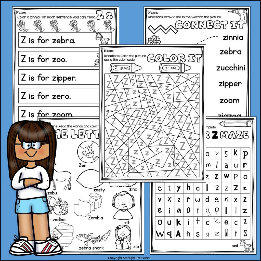 Alphabet Letter of the Week Worksheets for Early Readers - Letter Z