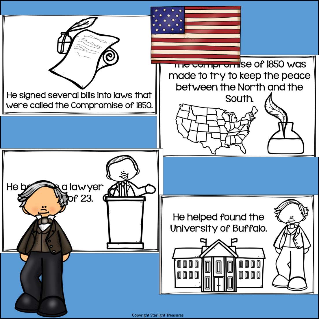 Millard Fillmore Mini Book for Early Readers: Presidents' Day