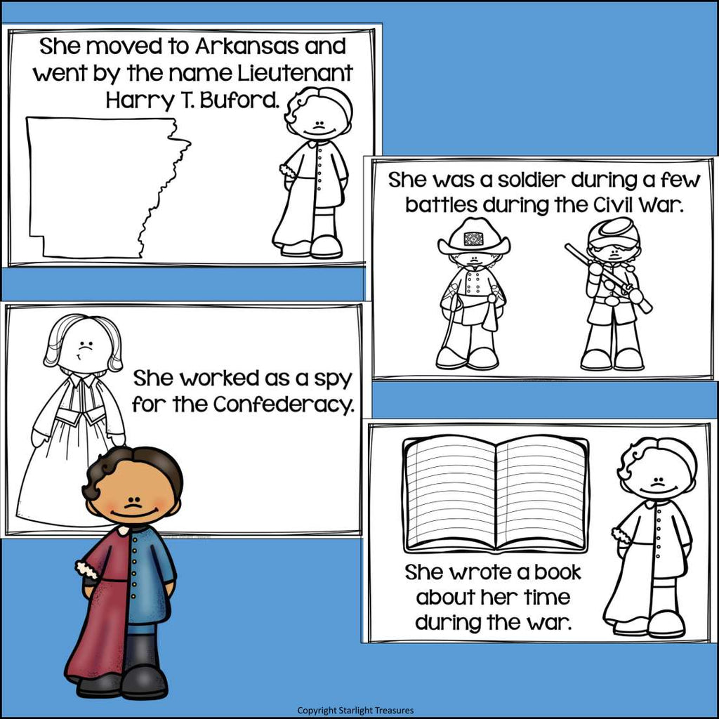 Loreta Janeta Velázquez Mini Book for Early Readers: Hispanic Heritage Month