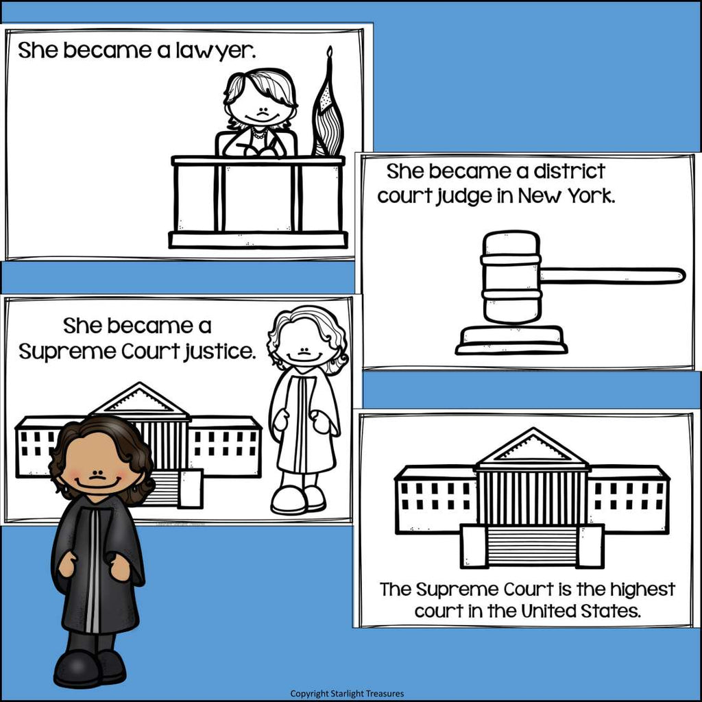 Sonia Sotomayor Mini Book for Early Readers: Hispanic Heritage Month