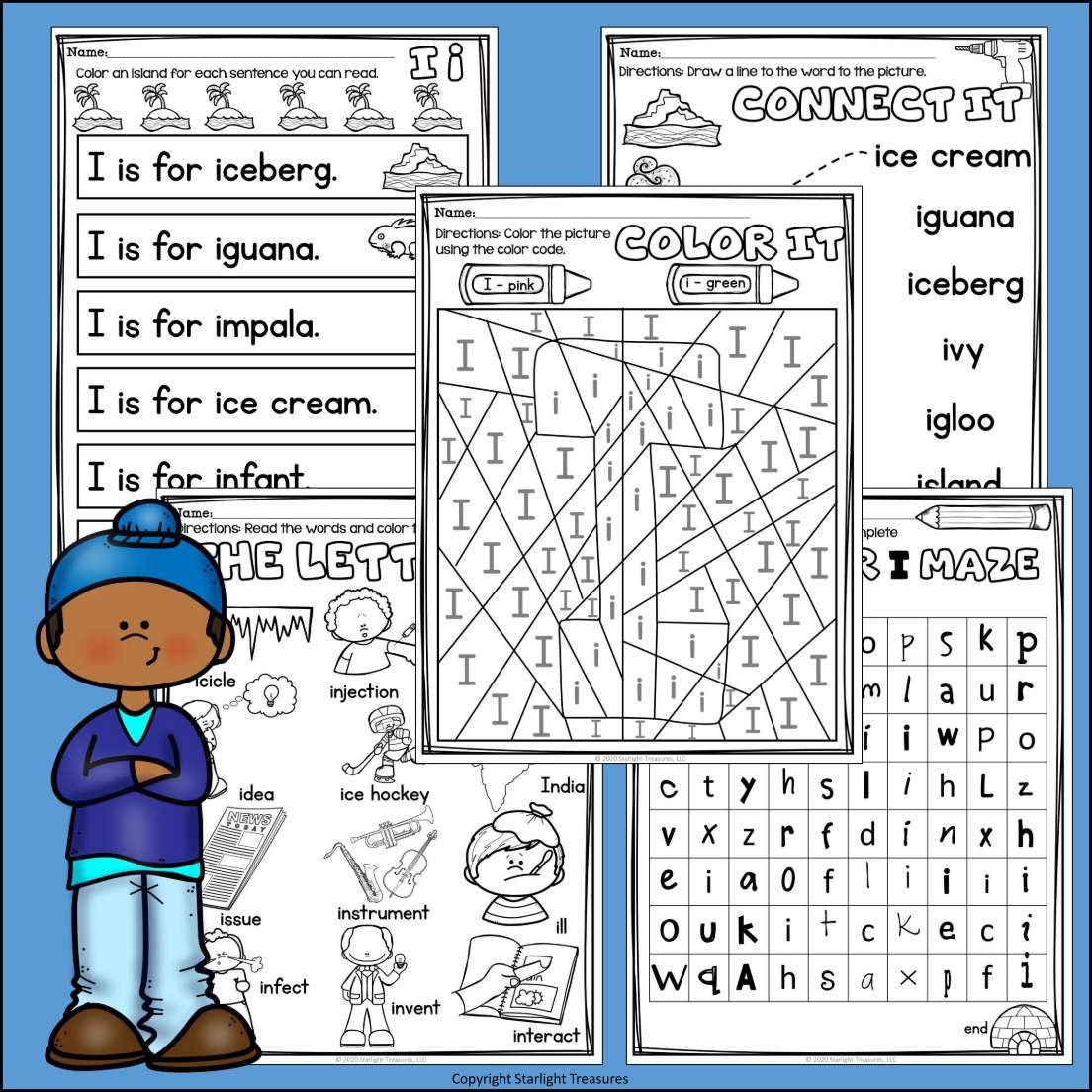 Alphabet Letter of the Week Worksheets for Early Readers - Letter I