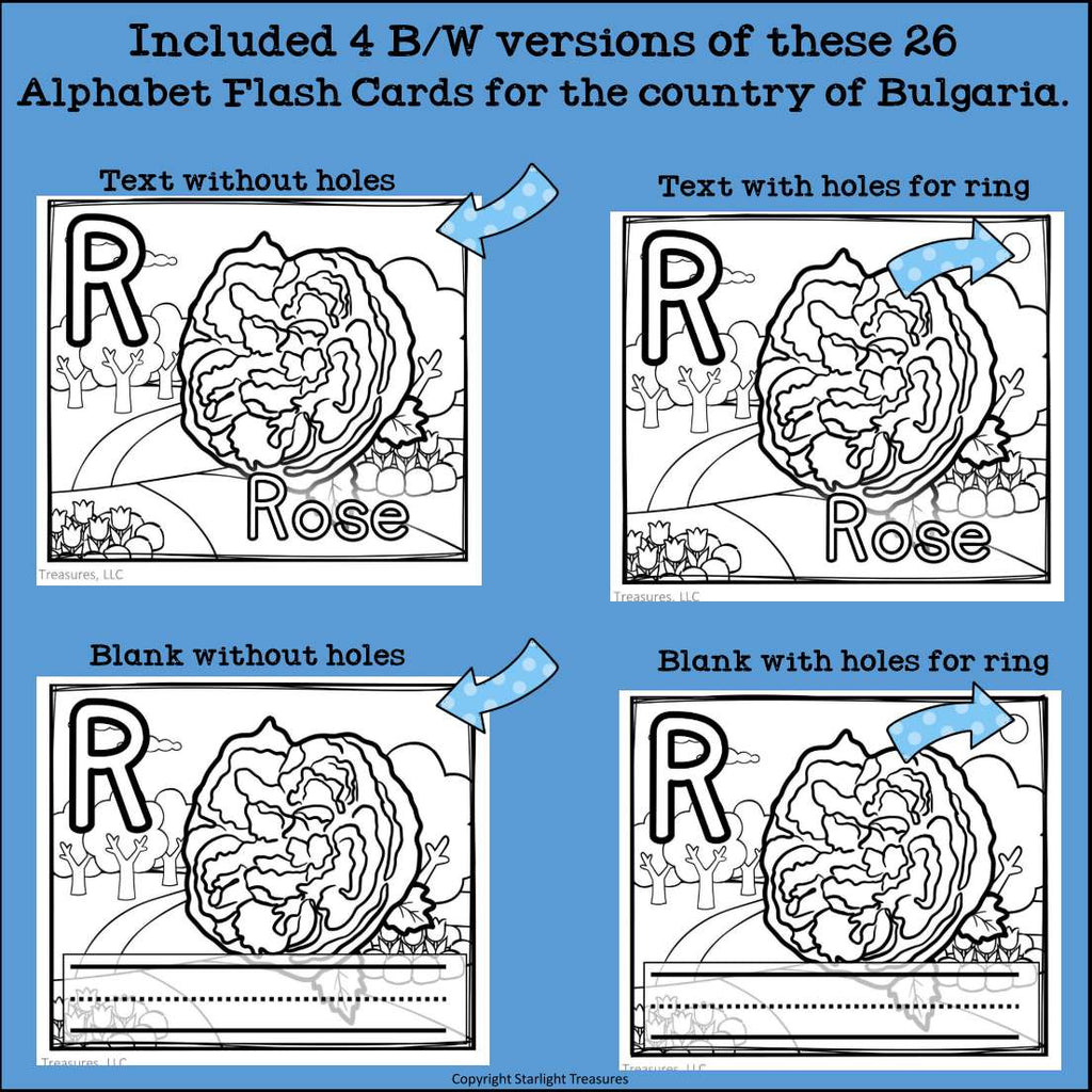 Alphabet Flash Cards for Early Readers - Country of Bulgaria