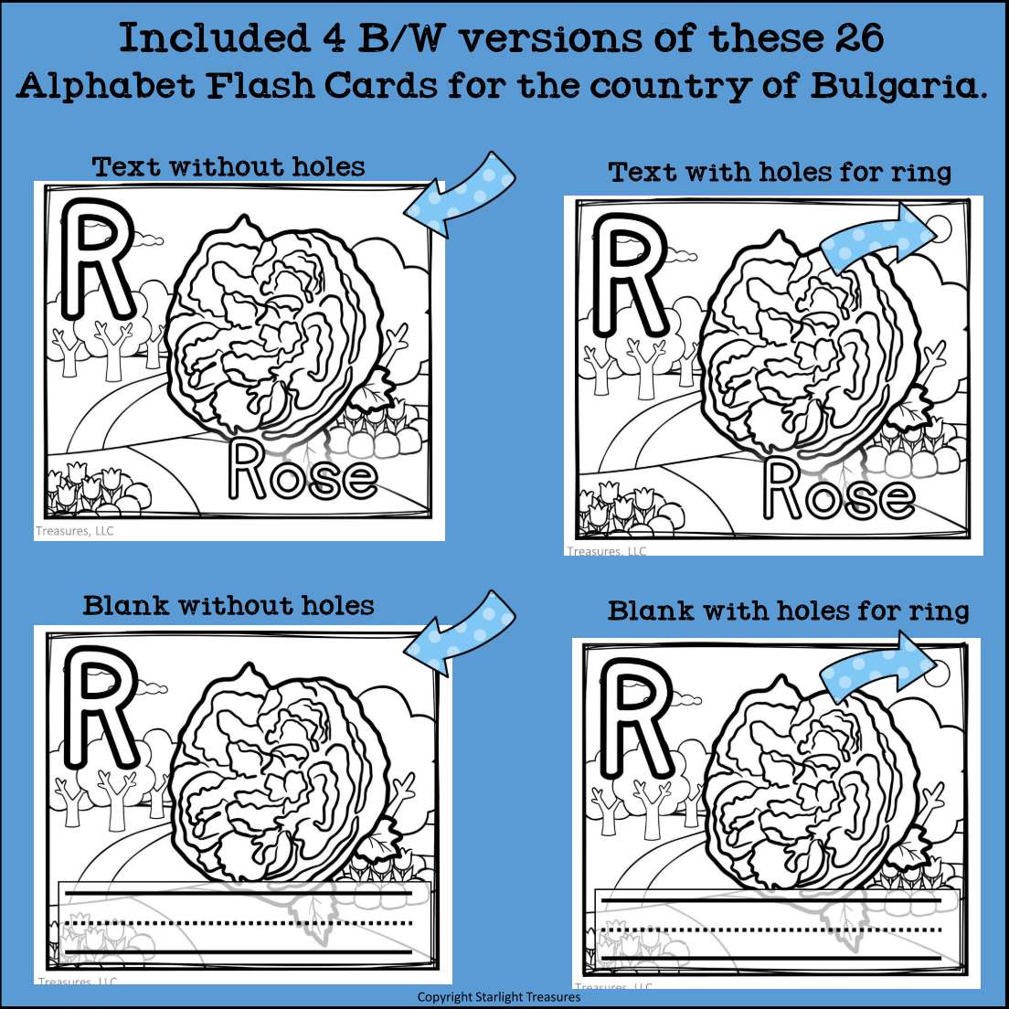 Alphabet Flash Cards for Early Readers - Country of Bulgaria