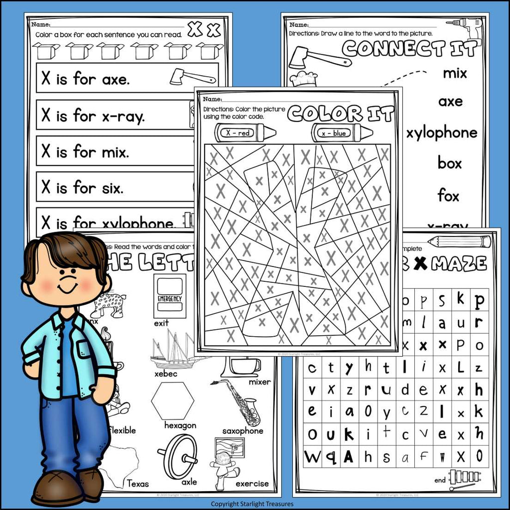 Alphabet Letter of the Week Worksheets for Early Readers - Letter X