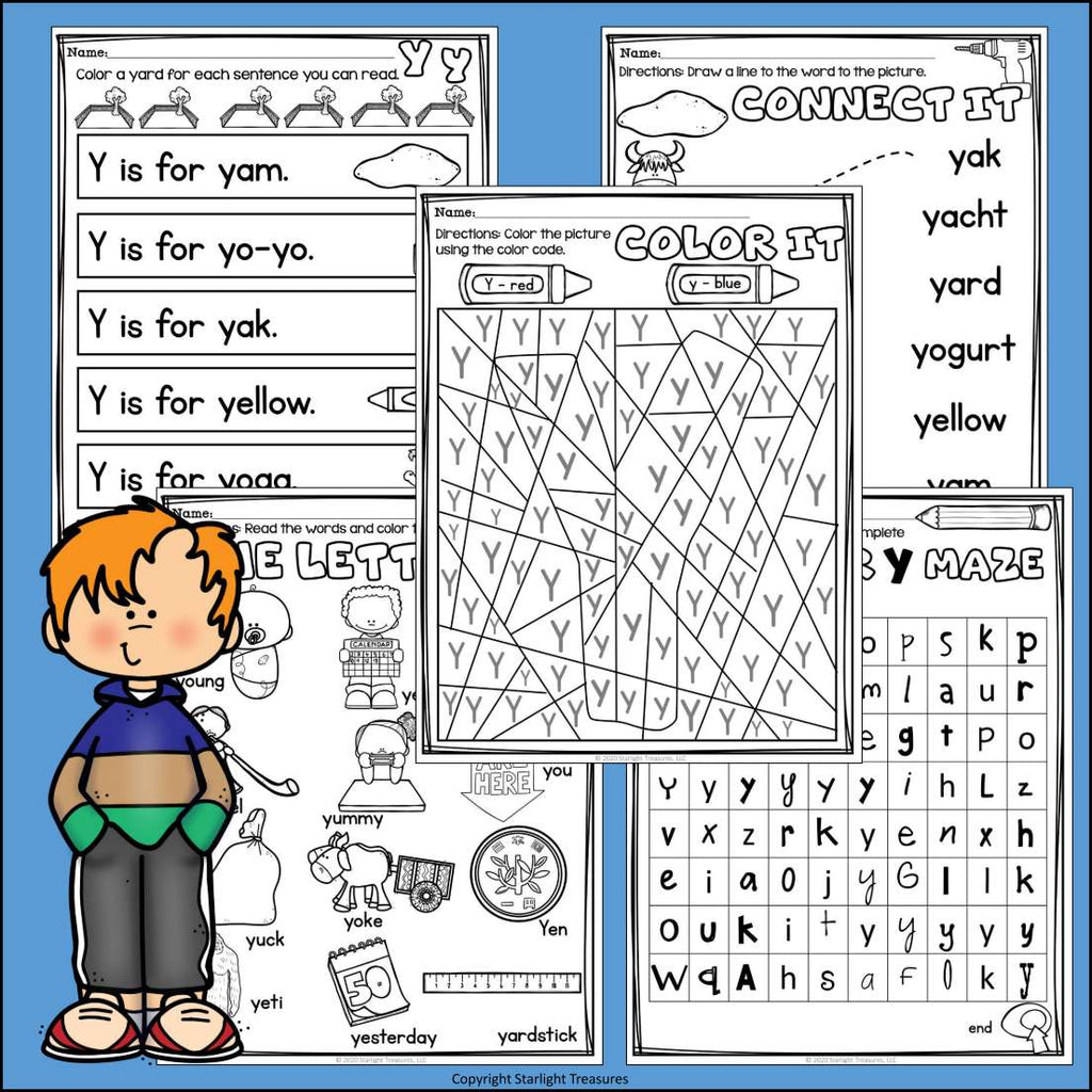 Alphabet Letter of the Week Worksheets for Early Readers - Letter Y