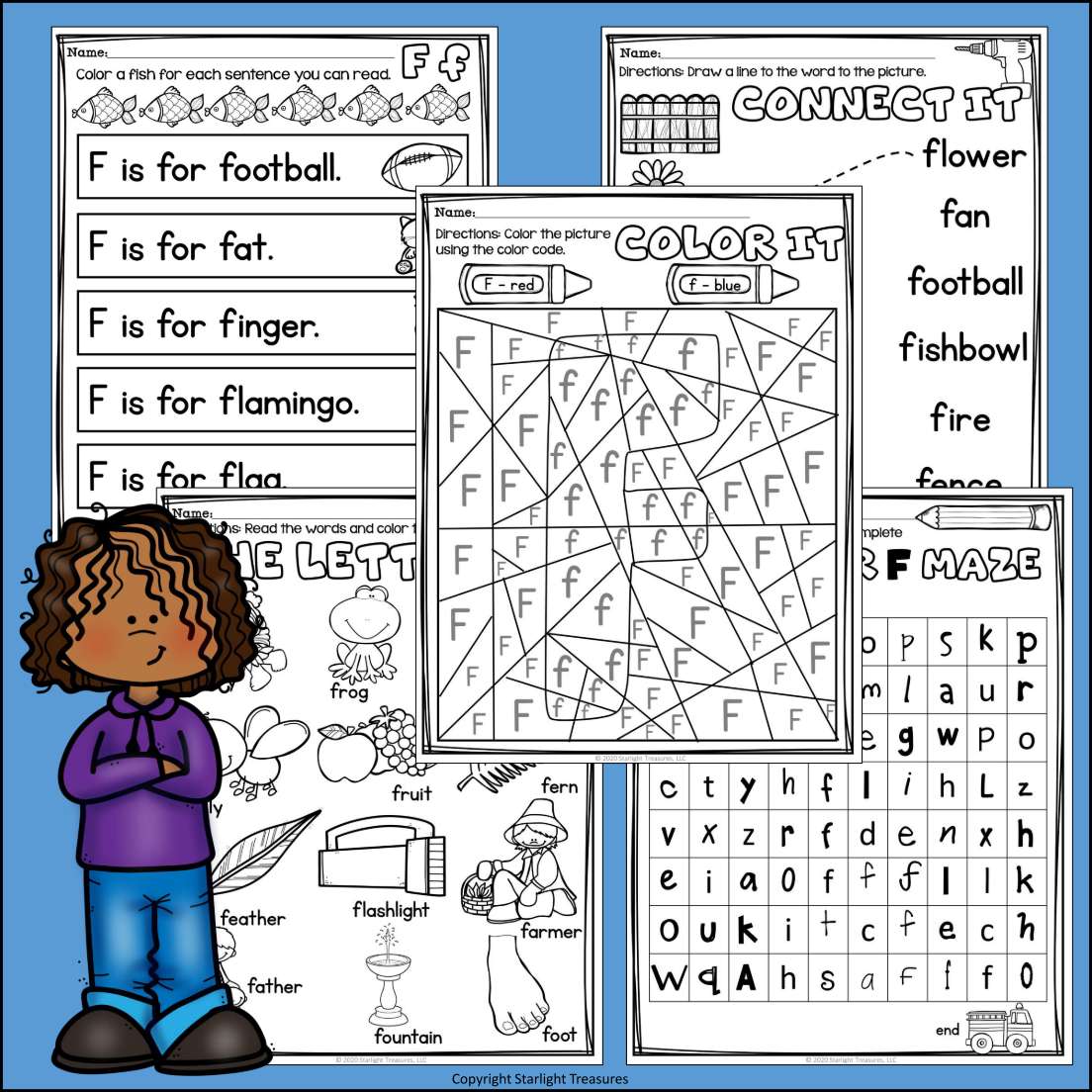 Alphabet Letter of the Week Worksheets for Early Readers - Letter F