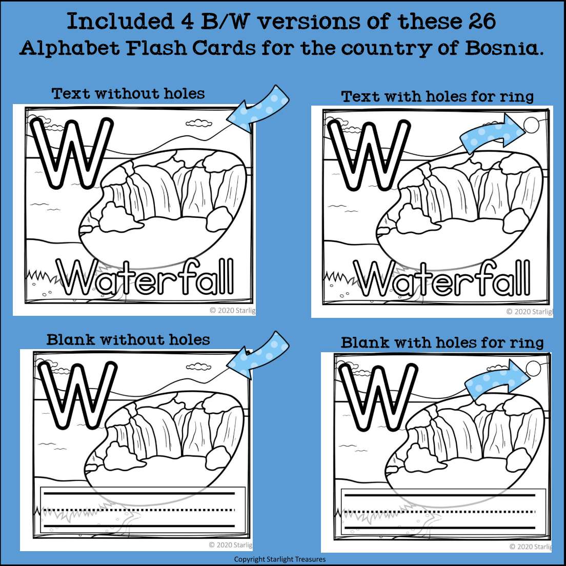 Alphabet Flash Cards for Early Readers - Country of Bosnia and Herzegovina