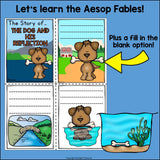 The Dog and His Reflection Mini Book for Early Readers - Aesop's Fables