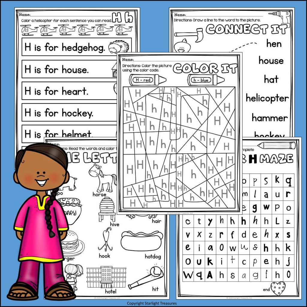 Alphabet Letter of the Week Worksheets for Early Readers - Letter H