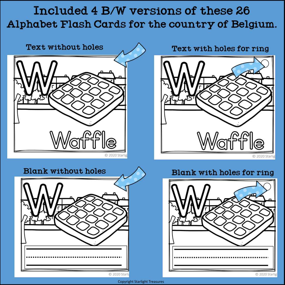 Alphabet Flash Cards for Early Readers - Country of Belgium