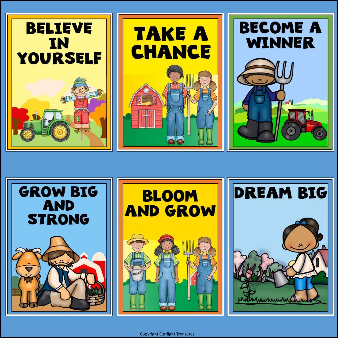 Classroom Décor Inspirational Posters - Farm Theme