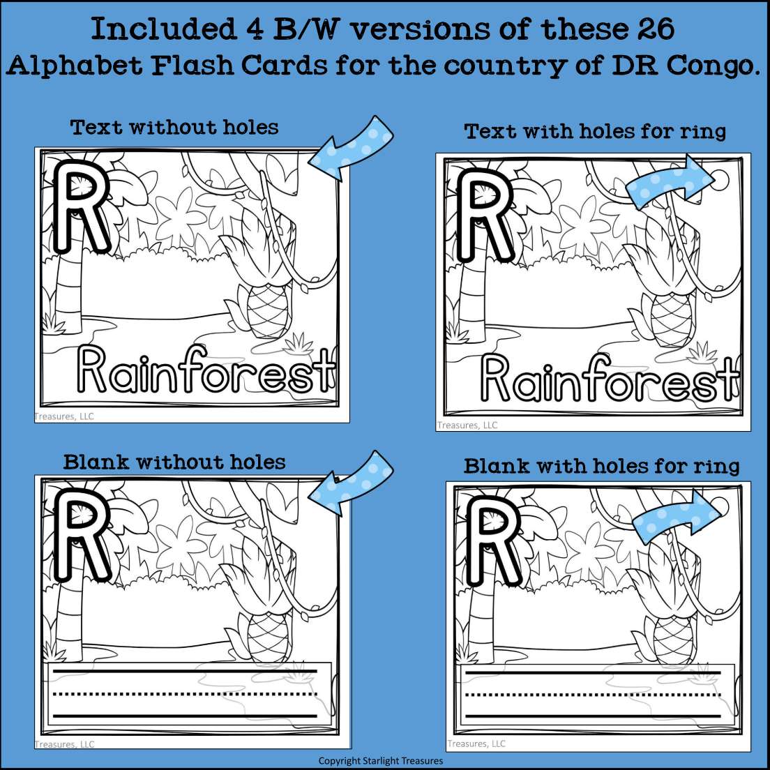 Alphabet Flash Cards for Early Readers - Democratic Republic of the Congo