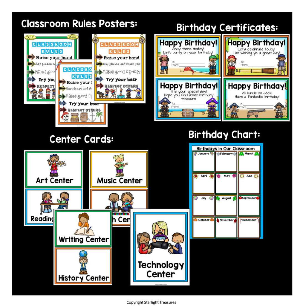Classroom Decor Pack - Pirates Theme