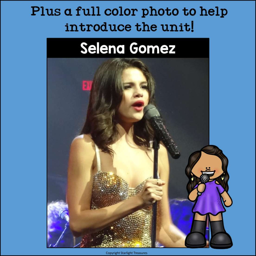 Selena Gomez Mini Book for Early Readers: Hispanic Heritage Month