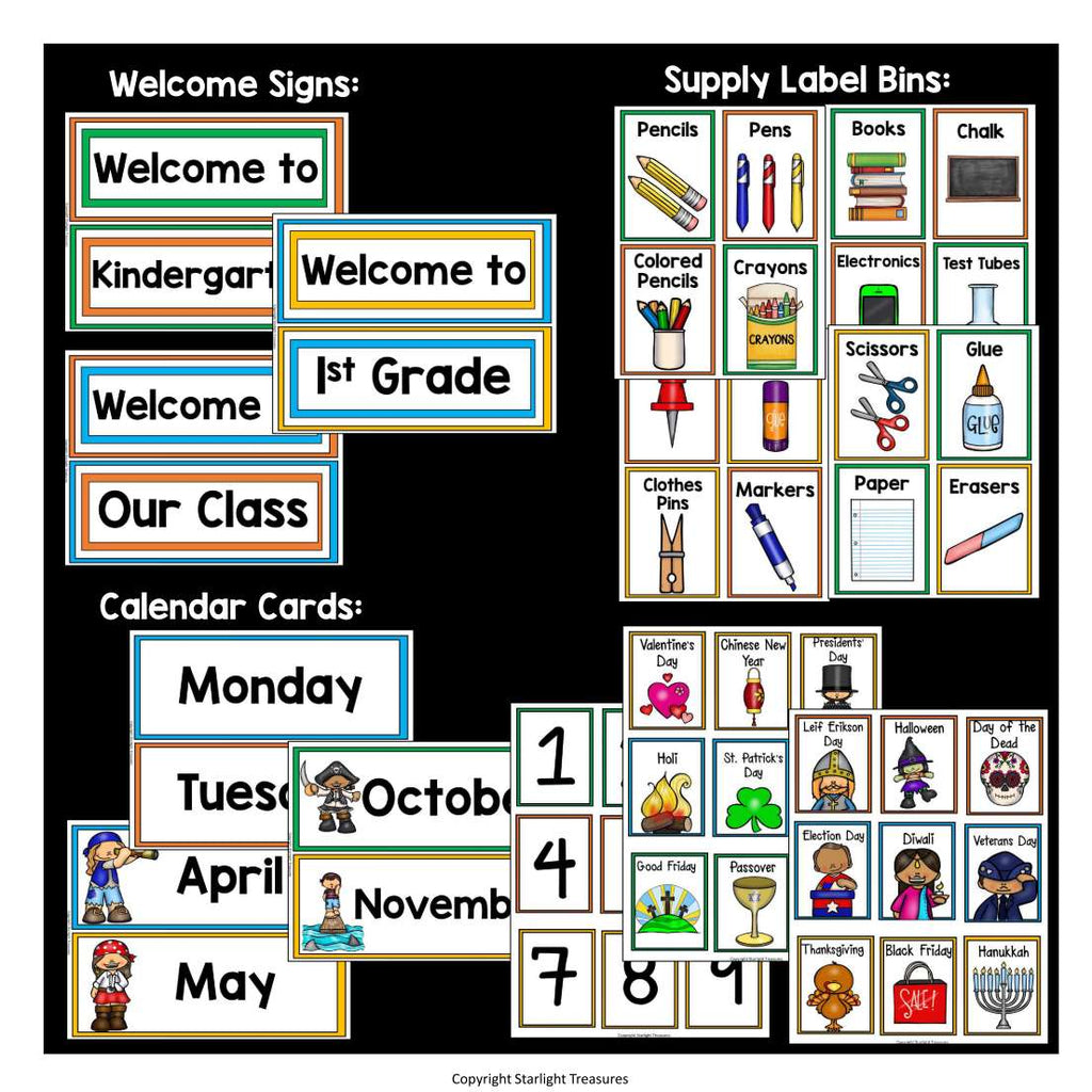 Classroom Decor Pack - Pirates Theme