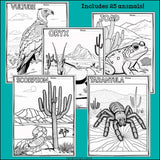 Desert Animals Research Posters, Coloring Pages - Animal Research Project