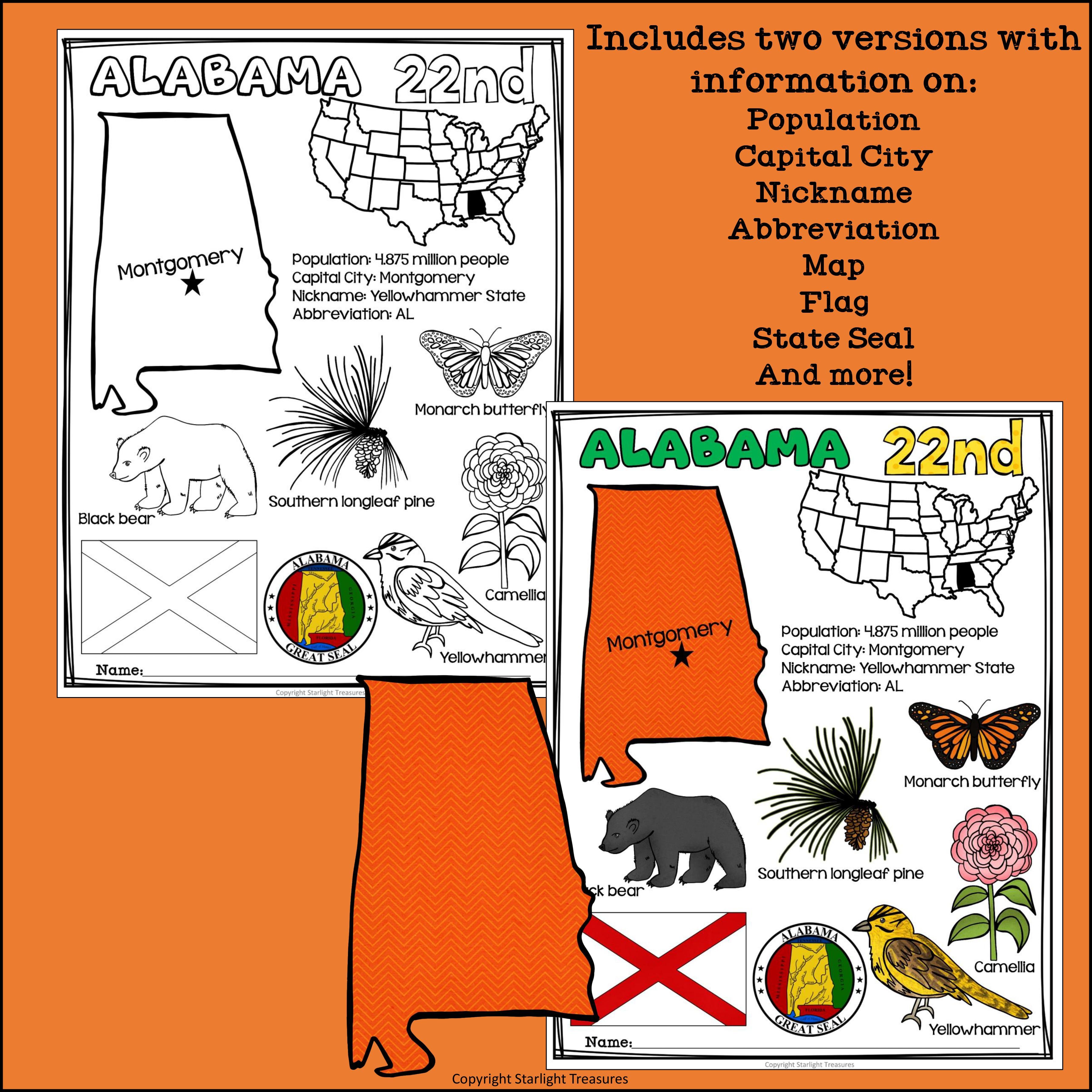 Alabama Fact sheet for early readers