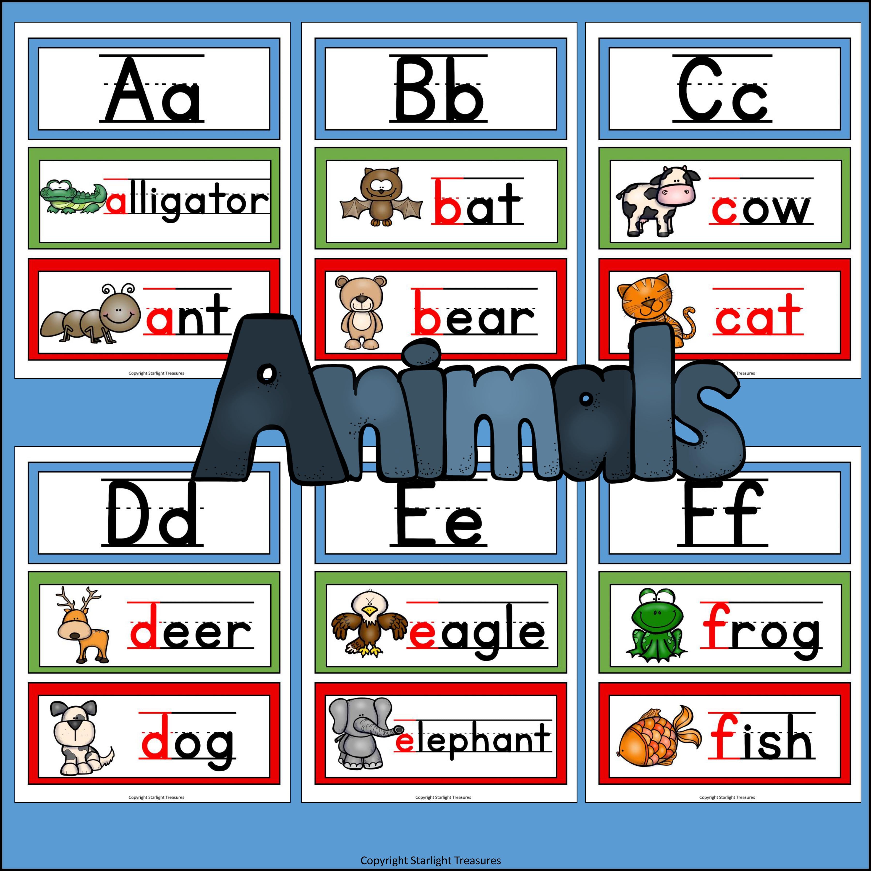 Alphabet Word Wall - Animal Theme