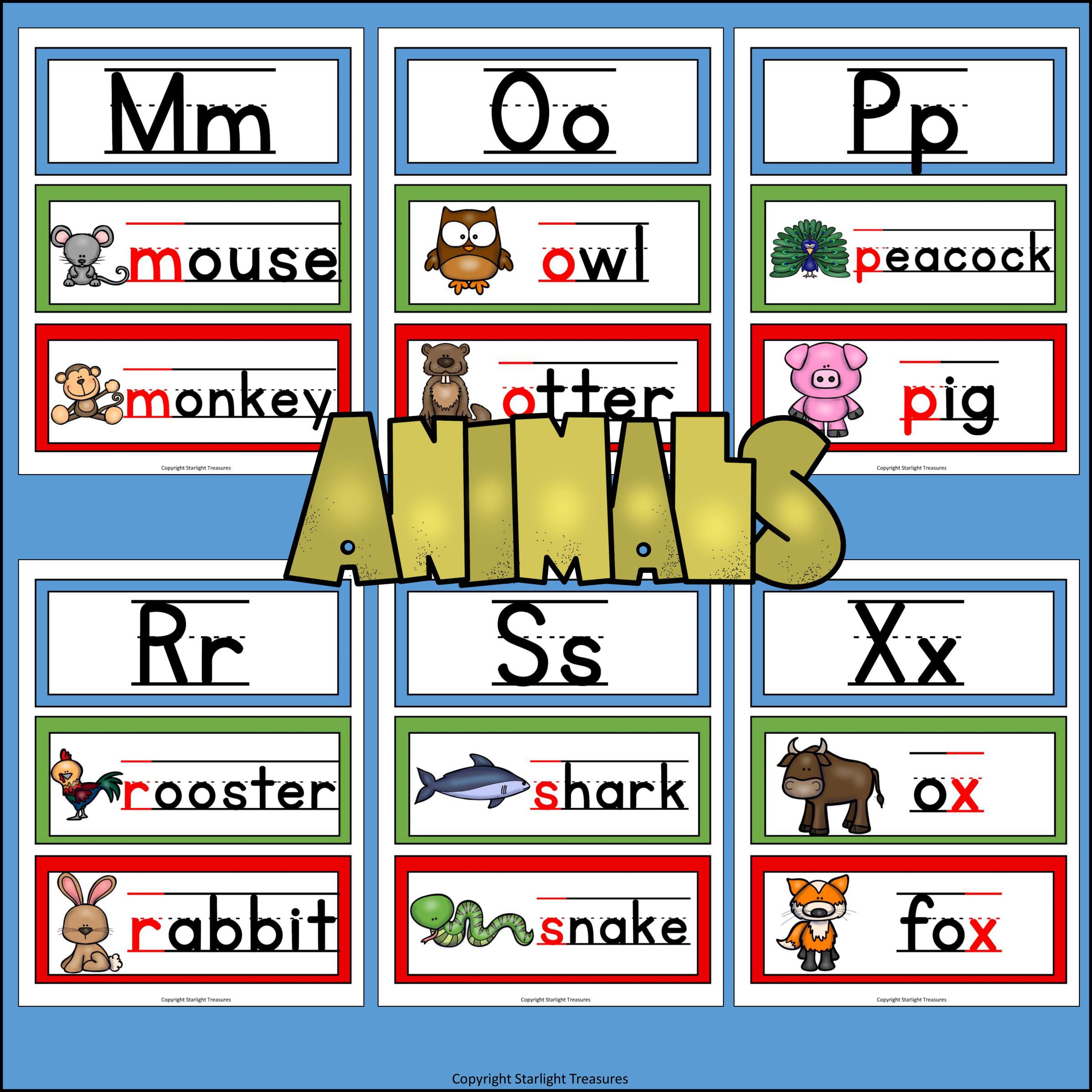 Alphabet Word Wall - Animal Theme