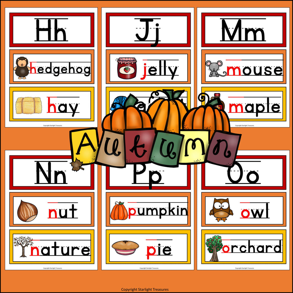 Alphabet Word Wall - Fall Theme