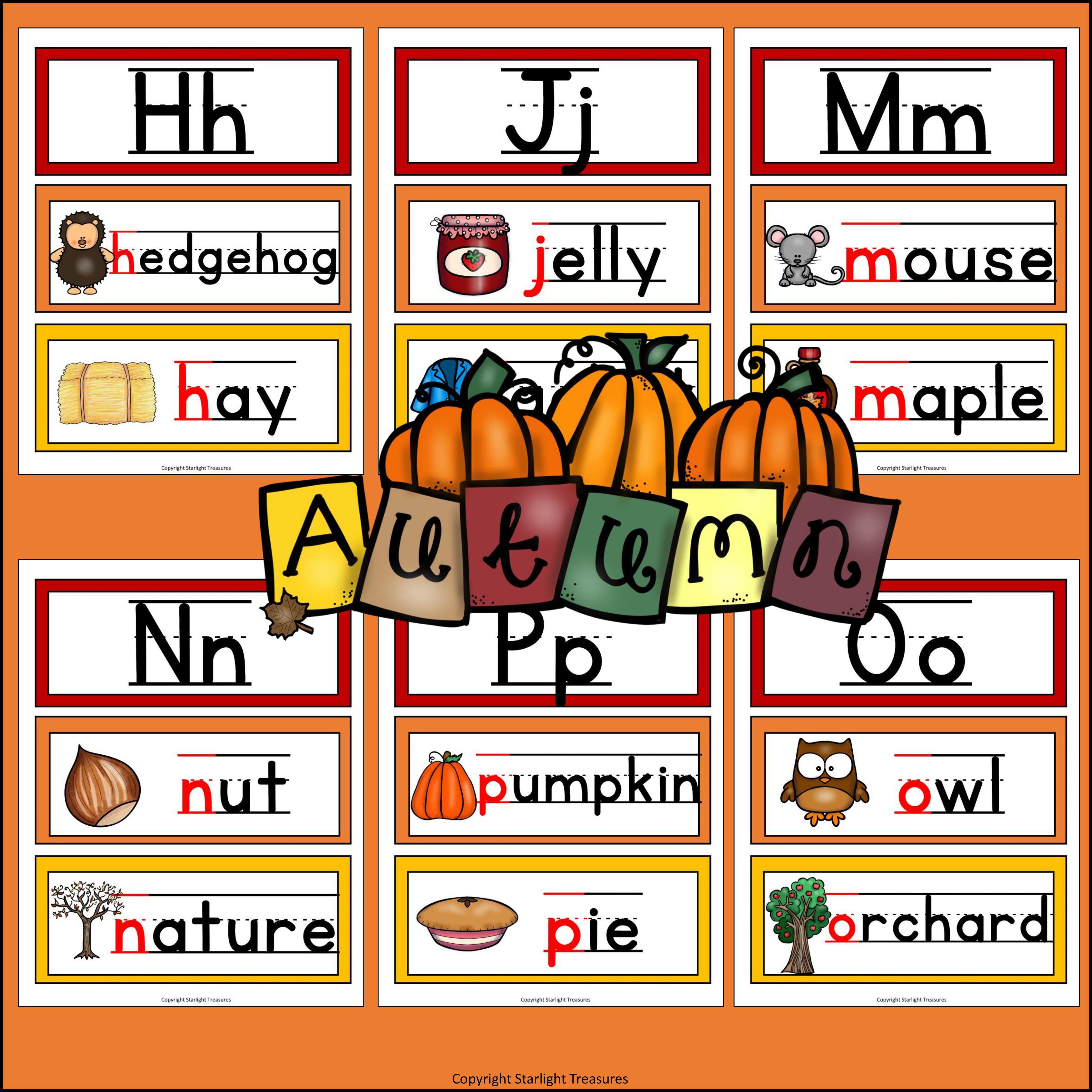 Alphabet Word Wall - Fall Theme