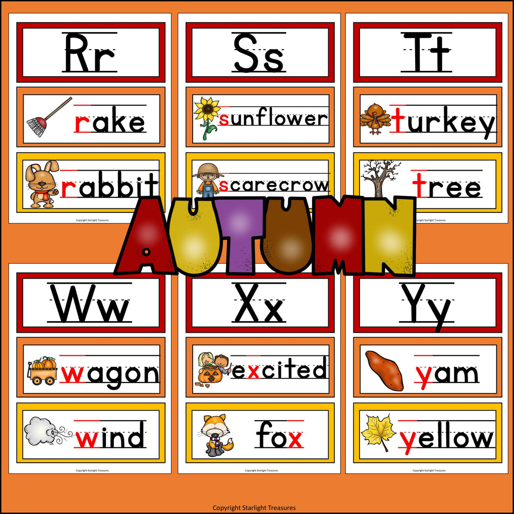 Alphabet Word Wall - Fall Theme