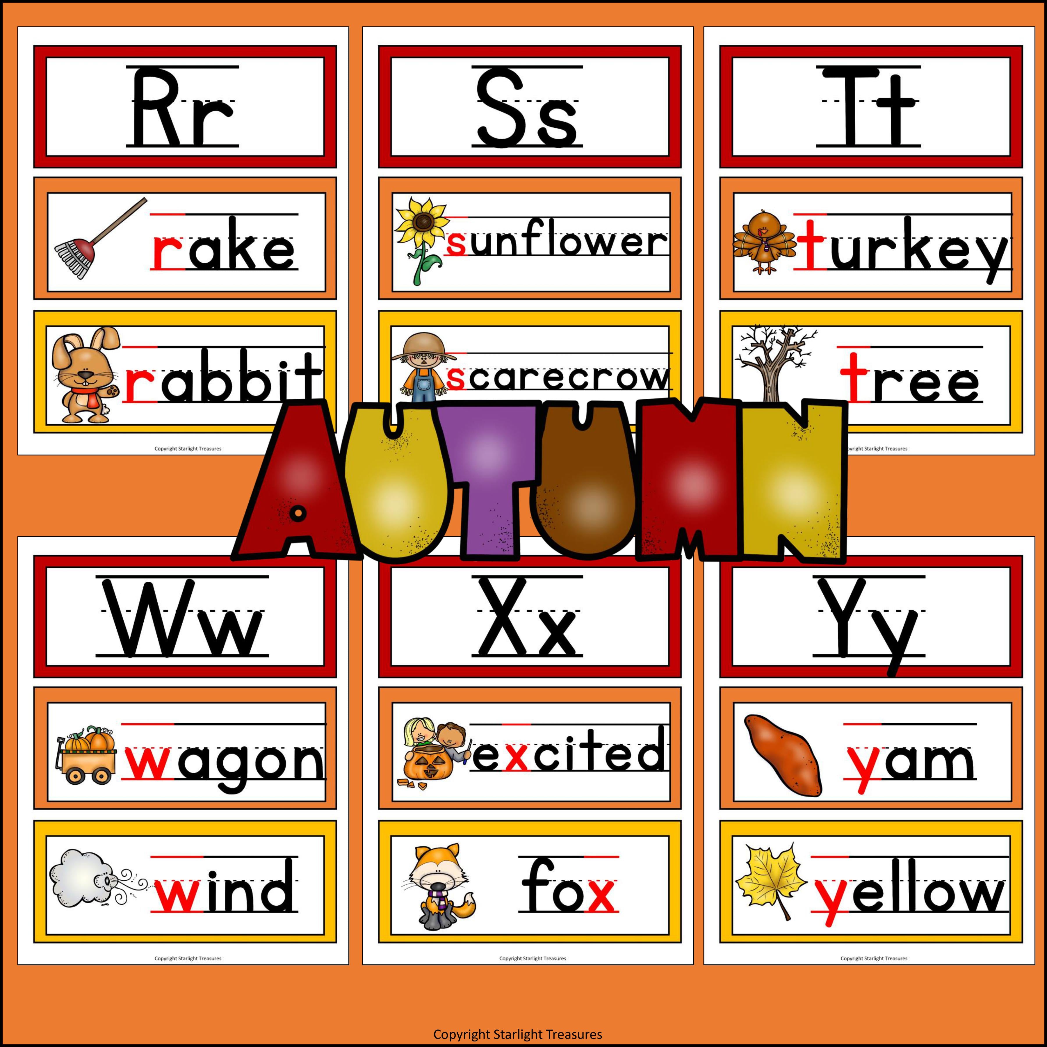 Alphabet Word Wall - Fall Theme