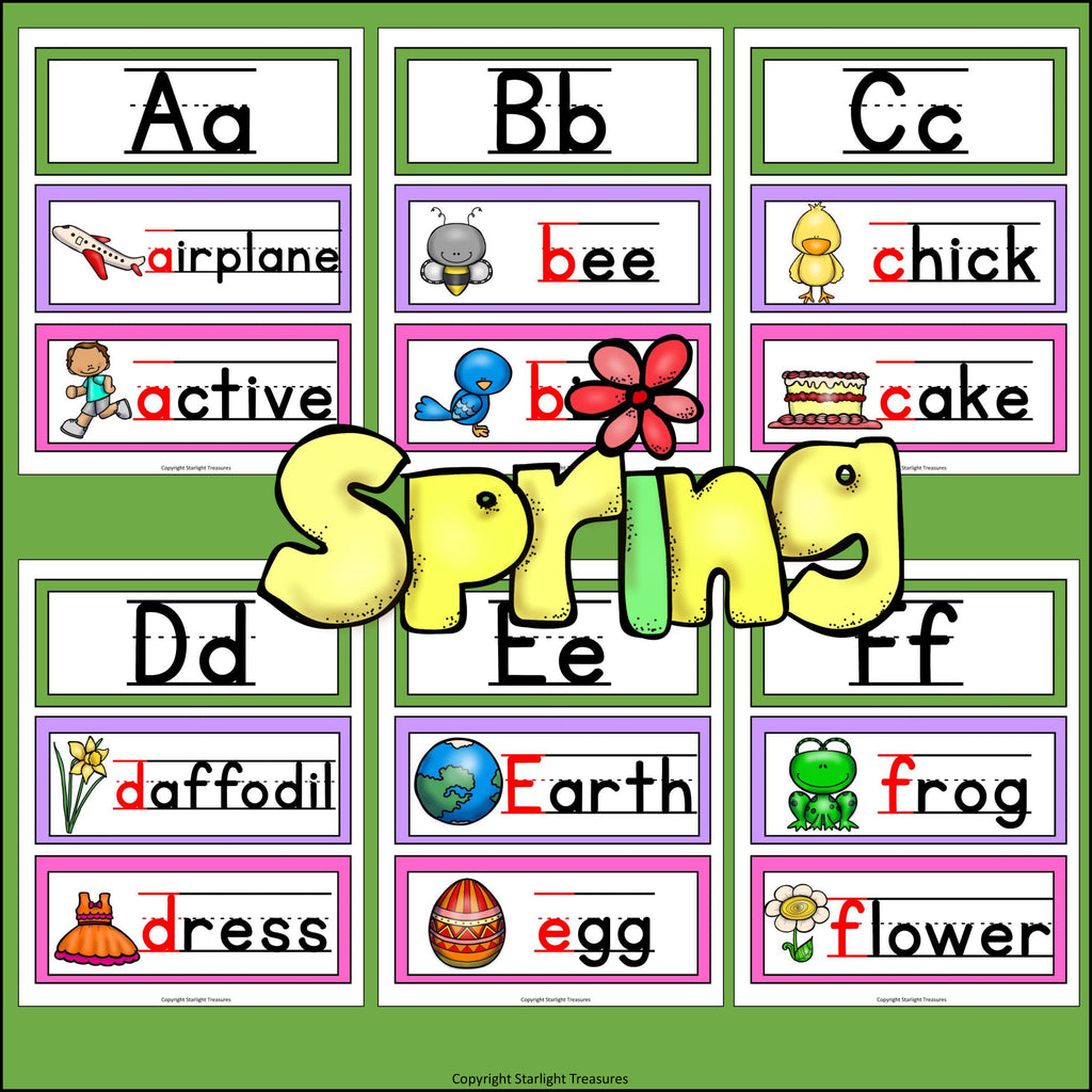 Alphabet Word Wall - Spring Theme