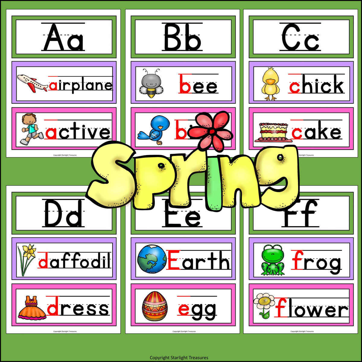 Alphabet Word Wall - Spring Theme - A-Z Word Wall – Starlight Treasures LLC