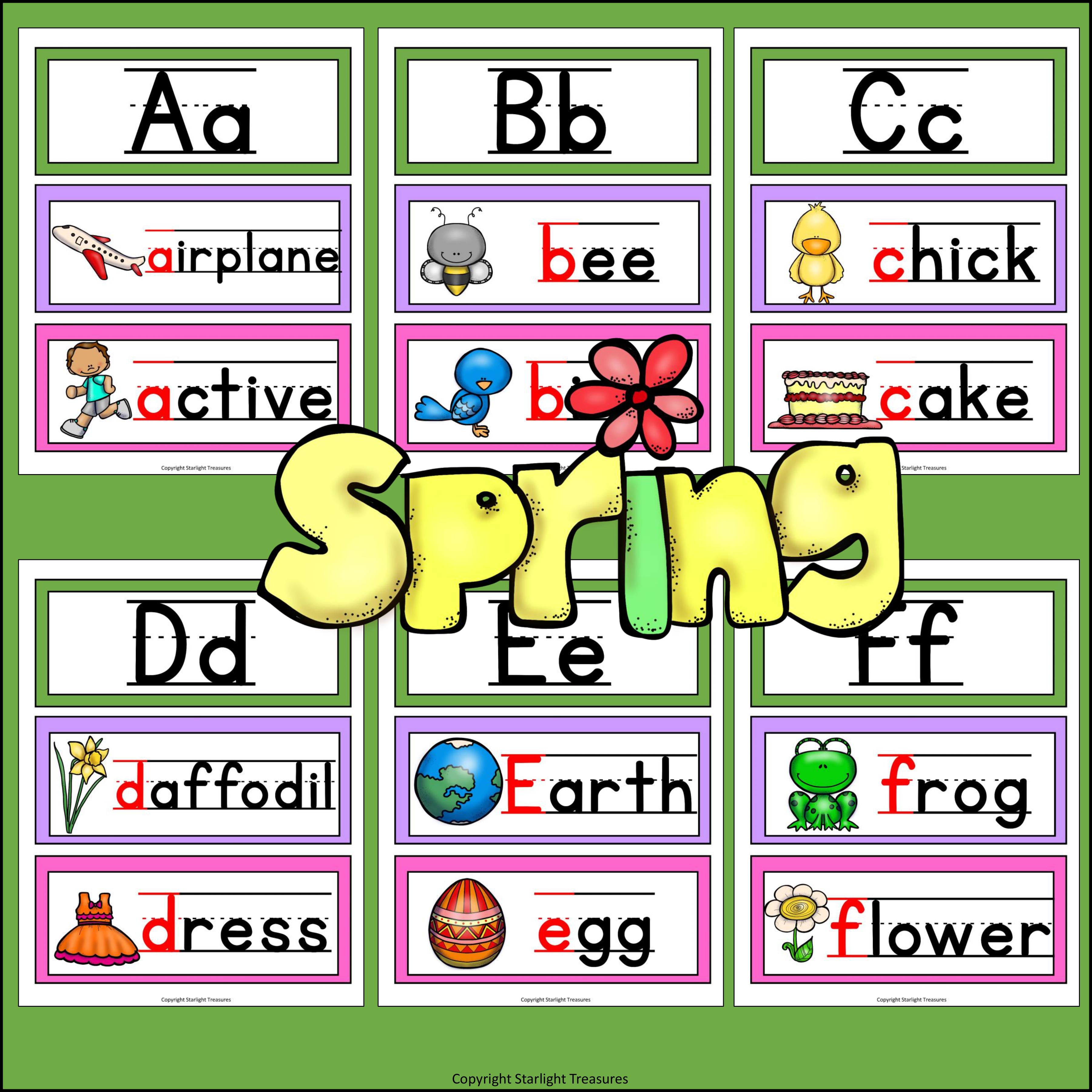 Alphabet Word Wall - Spring Theme