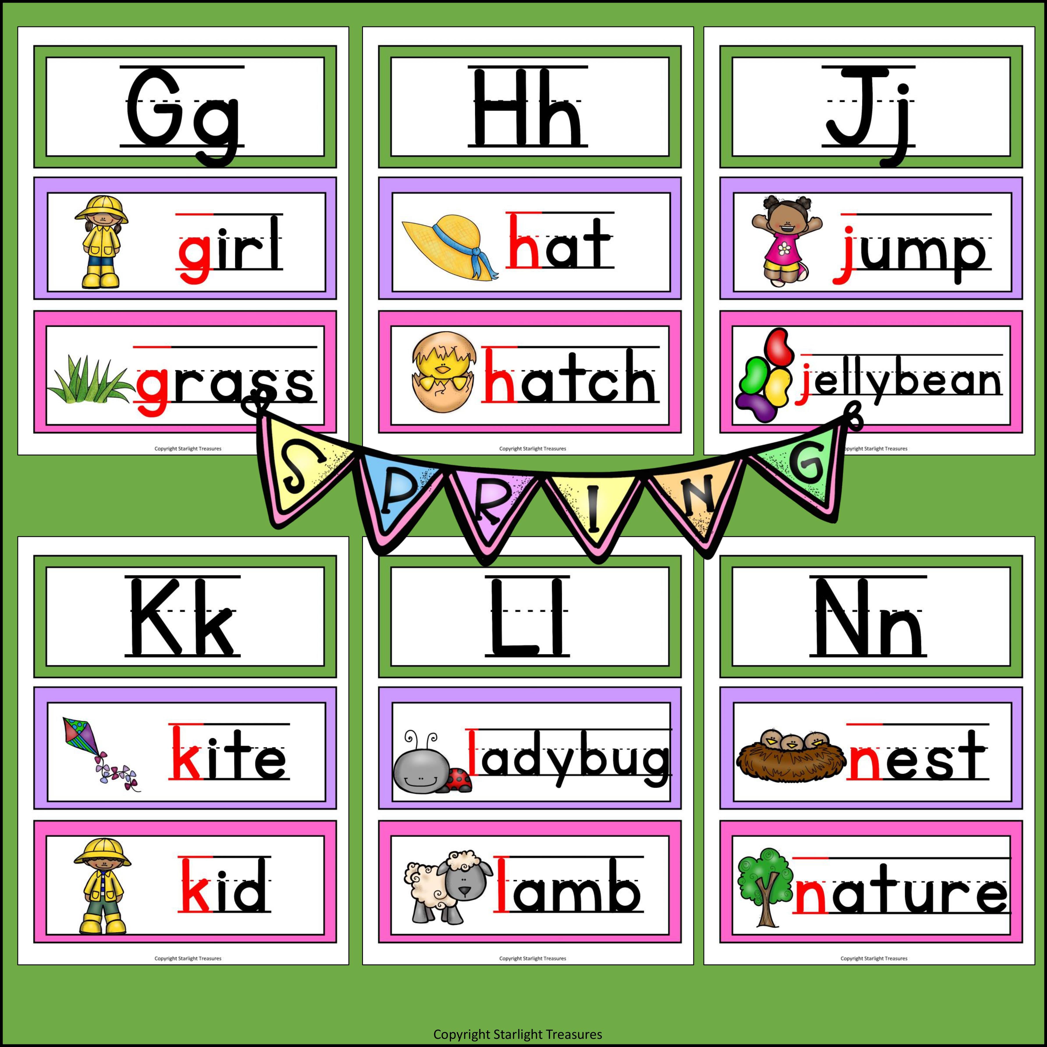 Alphabet Word Wall - Spring Theme