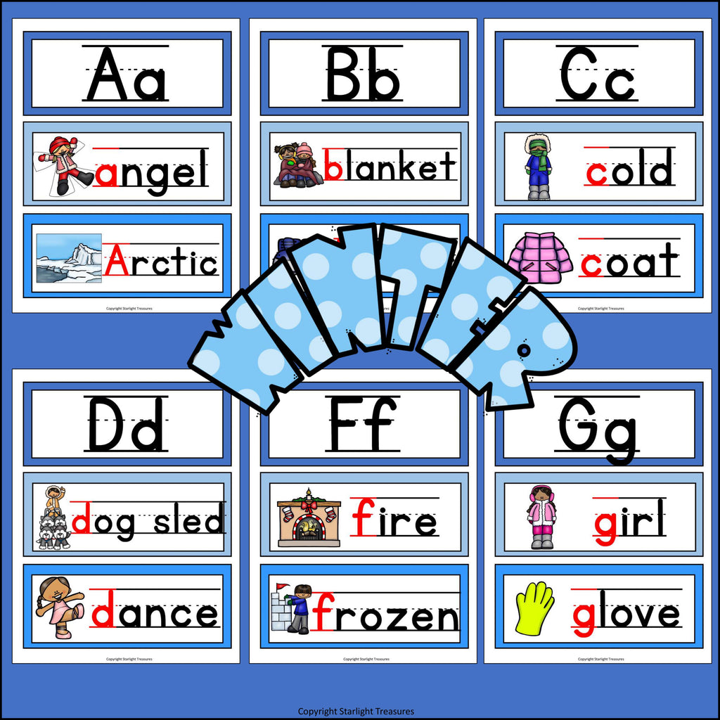 Alphabet Word Wall - Winter Theme
