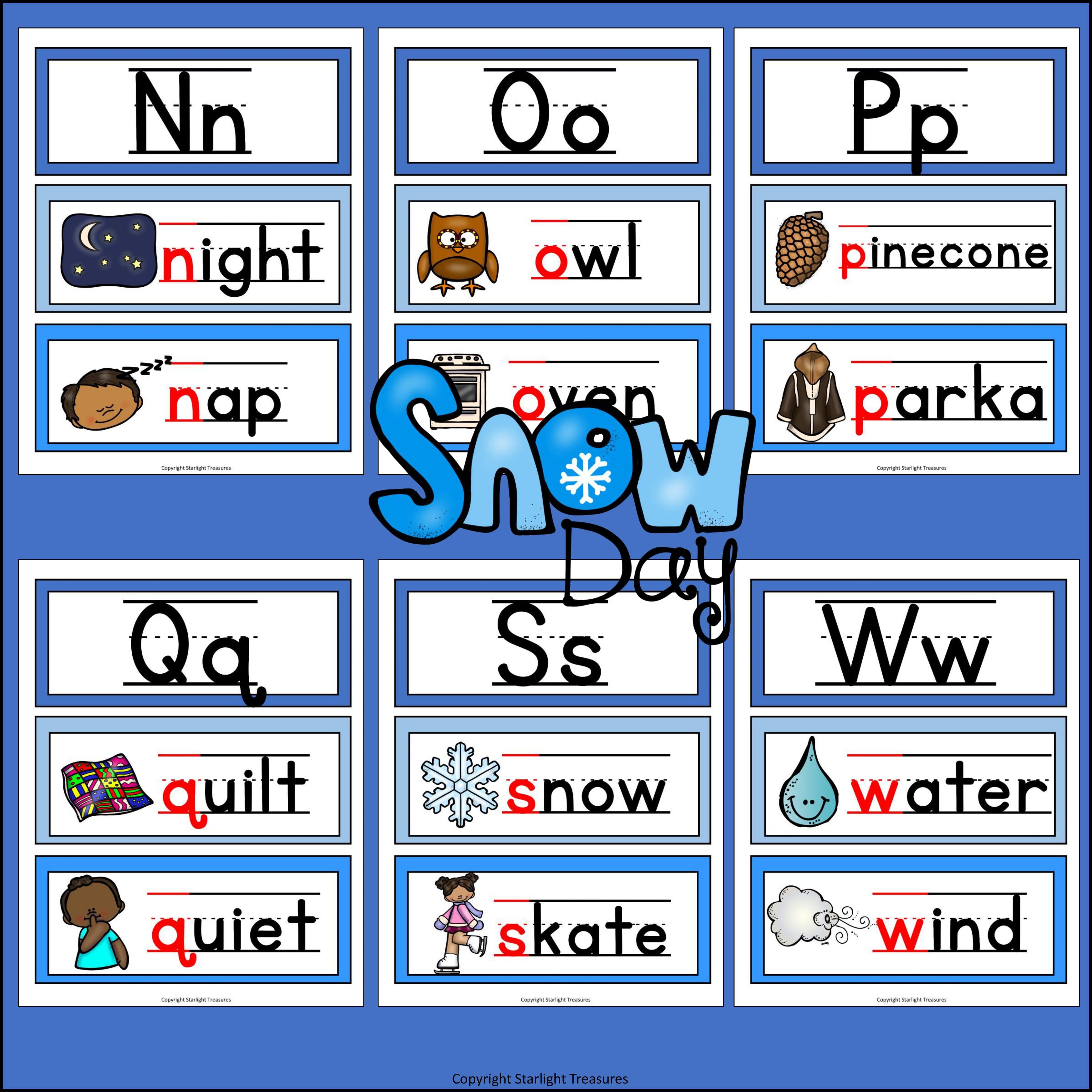 Alphabet Word Wall - Winter Theme