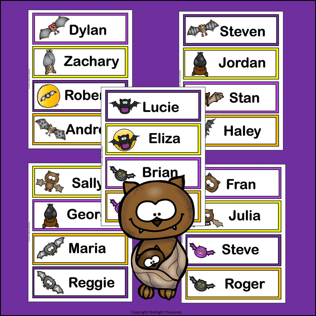 Bats Name Tags - Editable