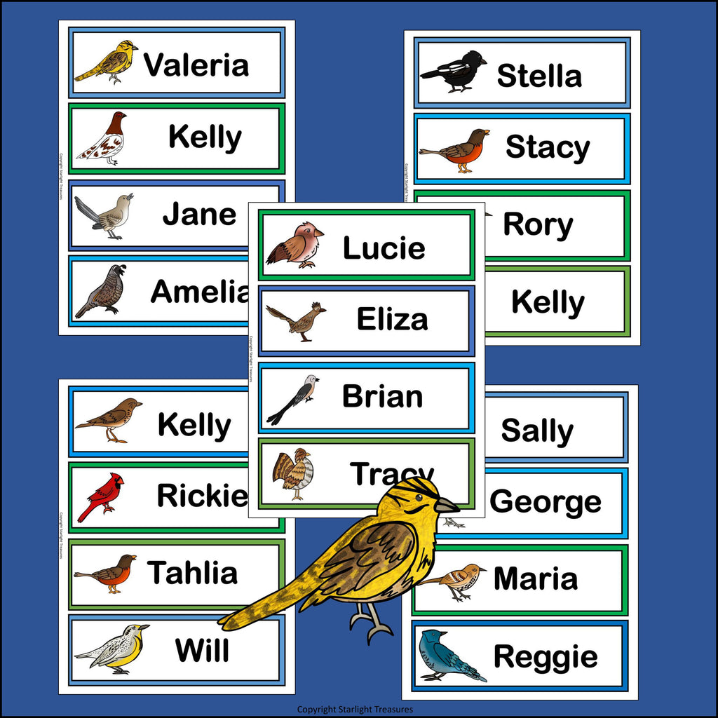 Birds Name Tags - Editable