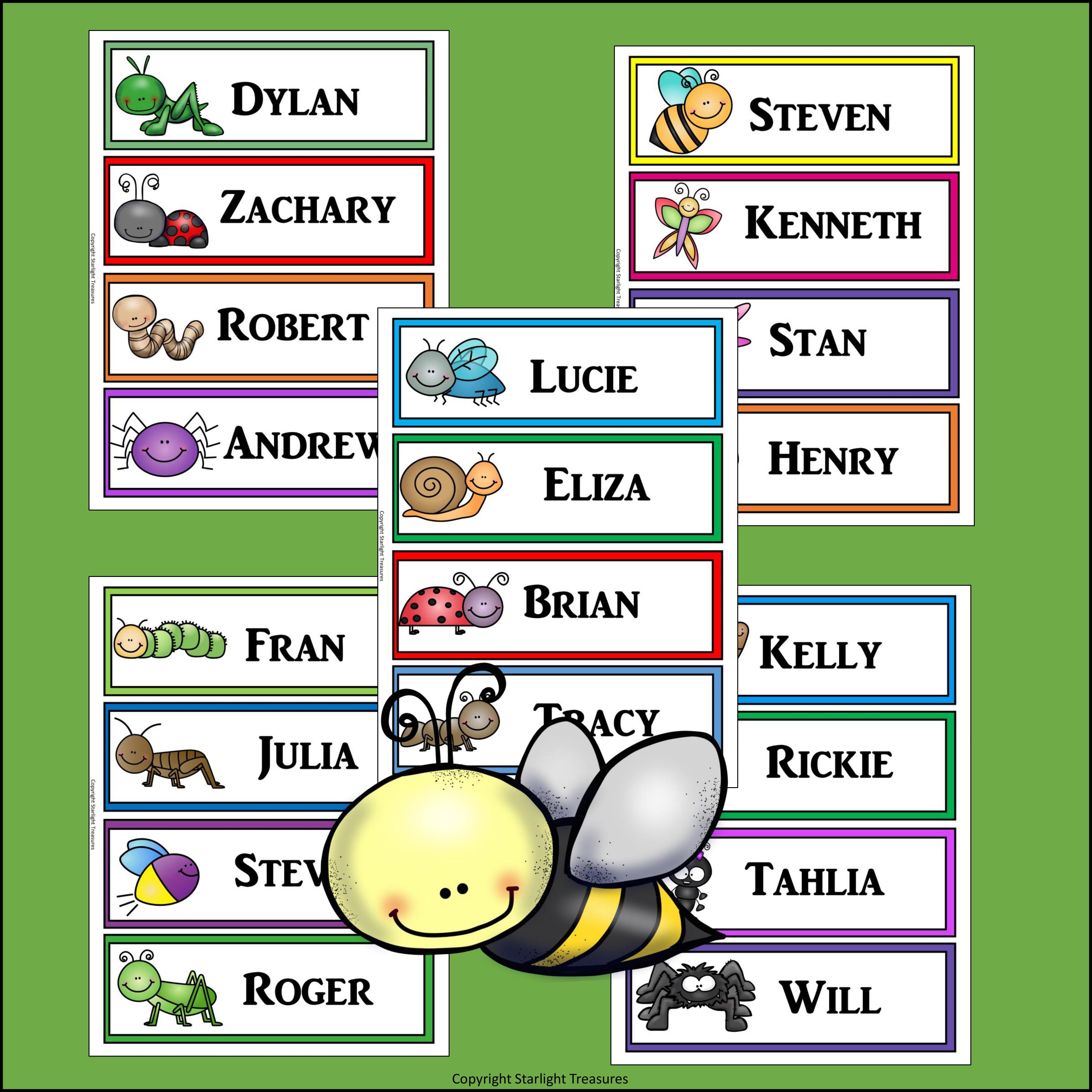 Bugs Name Tags - Editable
