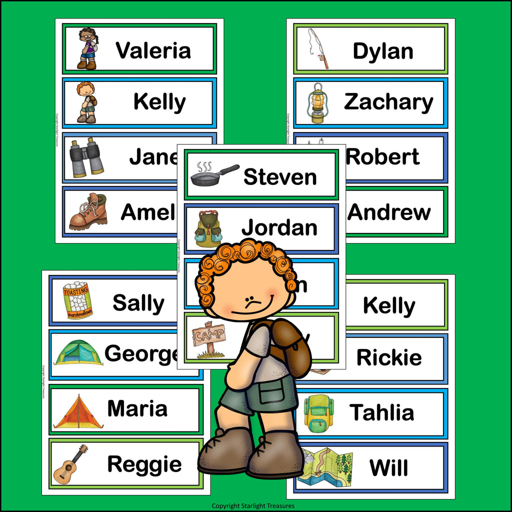 Camping Name Tags - Editable