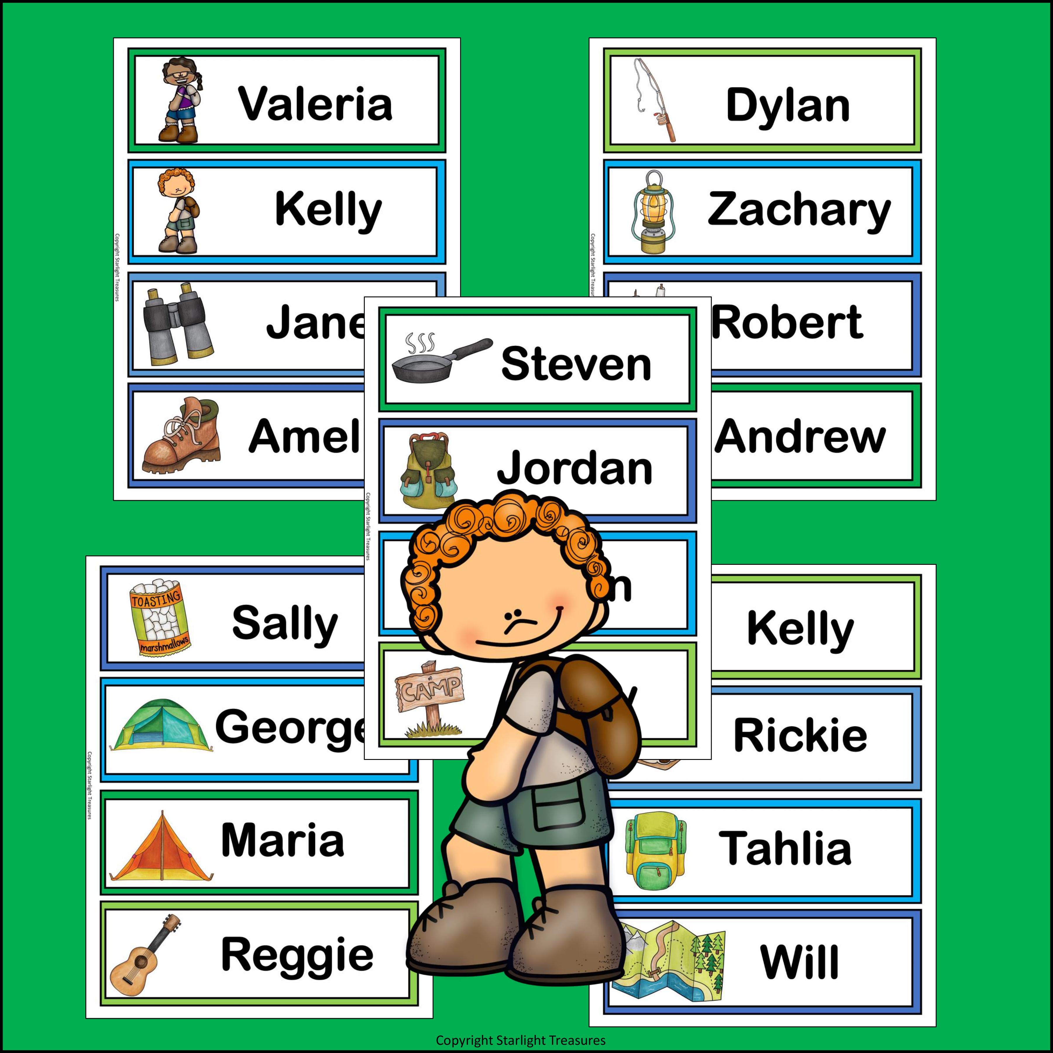Camping Name Tags - Editable
