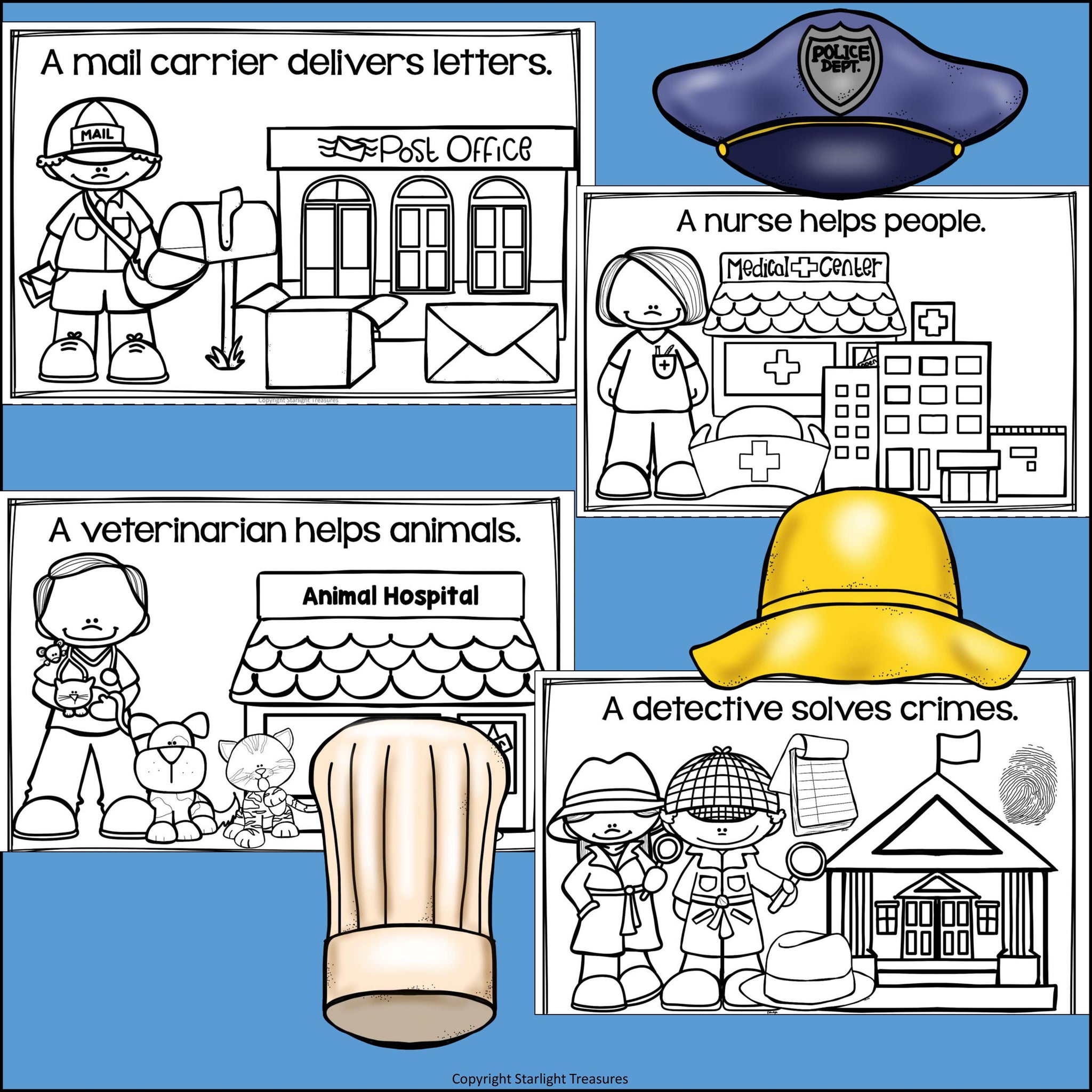 Community Helper Readers Community Helpers Mini Book for Early Readers β Starlight Treasures LLC
